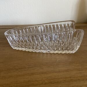 Vintage VTG Crystal Knife Holder Cutlery Rest Kitchen Household Countertop Decor